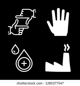 4 arm icons with hands framing and male hand shape in this set
