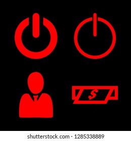 4 arms icons with power on and man in this set