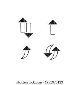 4 arrow icon set, abstract doodle icon simple, hand drawn, vector illustration
