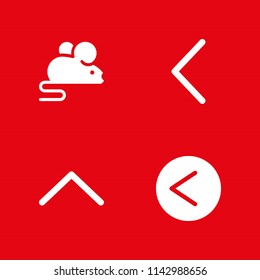 4 arrow icon set with is less than, left arrow and up arrow vector illustration for graphic design and web