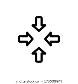 4 arrow icon,vector illustration. Flat design style. vector 4 arrow icon illustration isolated on White background, 4 arrow icon Eps10. 4 arrow icons graphic design vector symbols.