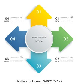 4 arrow infographic pointing out from center.