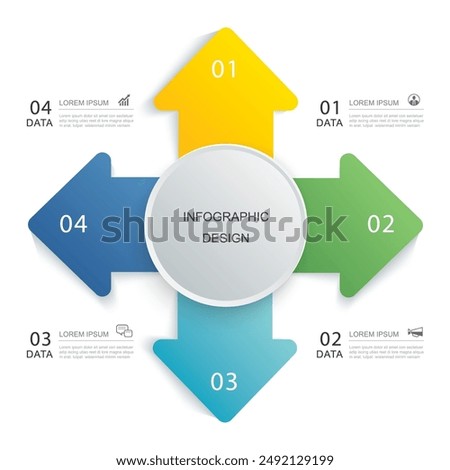 4 arrow infographic pointing out from center.