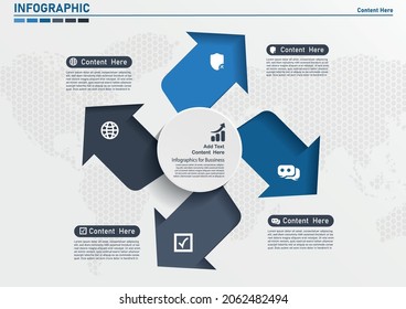 4 arrow Infographic.Banner infographic design template with place for your data. 