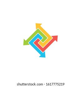 4 Arrow Logo Template Design