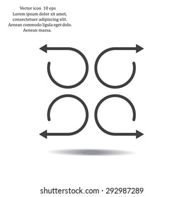 4 arrow pictogram refresh reload rotation loop sign set