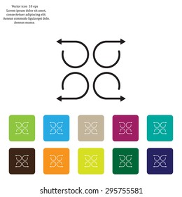 4 arrow pictogram refresh reload rotation loop sign set