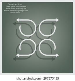 4 arrow pictogram refresh reload rotation loop sign set