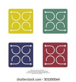 4 arrow pictogram refresh reload rotation loop sign set
