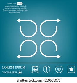 4 arrow pictogram refresh reload rotation loop sign set