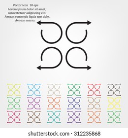 4 arrow pictogram refresh reload rotation loop sign set