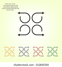 4 arrow pictogram refresh reload rotation loop sign set