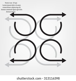 4 arrow pictogram refresh reload rotation loop sign set