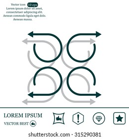 4 arrow pictogram, refresh, reload, rotation, loop set