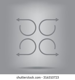 4 arrow pictogram refresh reload rotation loop sign set