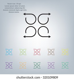 4 arrow pictogram refresh reload rotation loop sign set