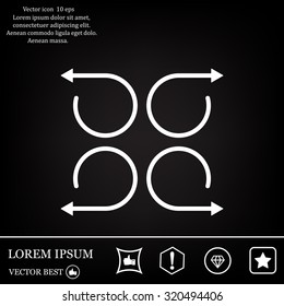 4 arrow pictogram refresh reload rotation loop sign set