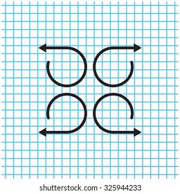 4 arrow pictogram refresh reload rotation loop sign set