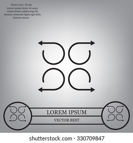 4 arrow pictogram refresh reload rotation loop sign set