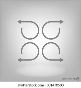 4 arrow pictogram refresh reload rotation loop sign set