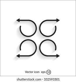 4 arrow pictogram refresh reload rotation loop sign set