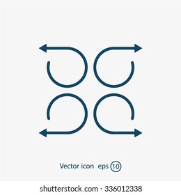 4 arrow pictogram refresh reload rotation loop sign set