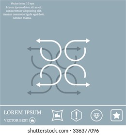 4 arrow pictogram refresh reload rotation loop sign set