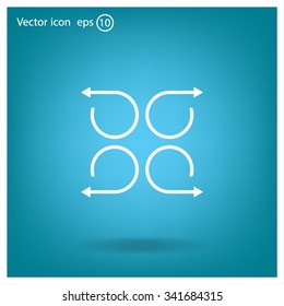 4 arrow pictogram refresh reload rotation loop sign set