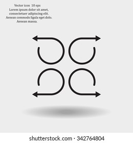4 arrow pictogram refresh reload rotation loop sign set