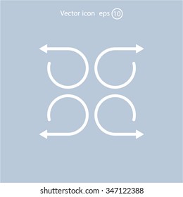 4 arrow pictogram refresh reload rotation loop sign set