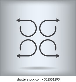 4 arrow pictogram refresh reload rotation loop sign set