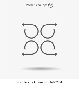 4 arrow pictogram refresh reload rotation loop sign set