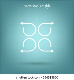4 arrow pictogram refresh reload rotation loop sign set
