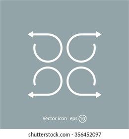 4 arrow pictogram refresh reload rotation loop sign set