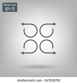 4 arrow pictogram refresh reload rotation loop sign set