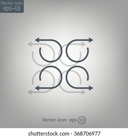 4 arrow pictogram refresh reload rotation loop sign set