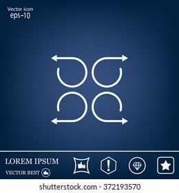 4 arrow pictogram refresh reload rotation loop sign set