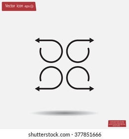 4 arrow pictogram refresh reload rotation loop sign set