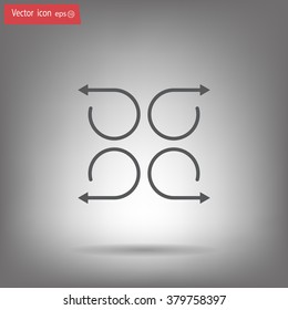 4 arrow pictogram refresh reload rotation loop sign set
