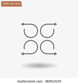 4 arrow pictogram refresh reload rotation loop sign set