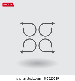 4 arrow pictogram refresh reload rotation loop sign set