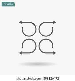 4 arrow pictogram refresh reload rotation loop sign set