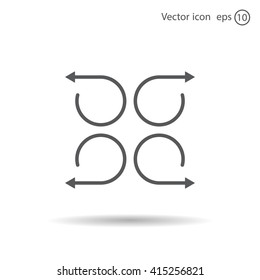 4 arrow pictogram refresh reload rotation loop sign set