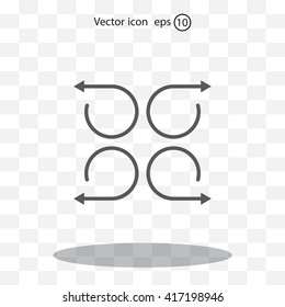 4 arrow pictogram refresh reload rotation loop sign set