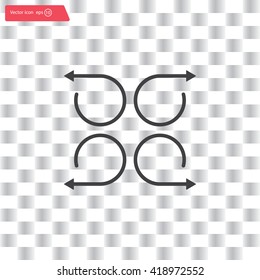 4 arrow pictogram refresh reload rotation loop sign set