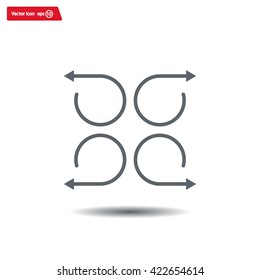 4 arrow pictogram refresh reload rotation loop sign set