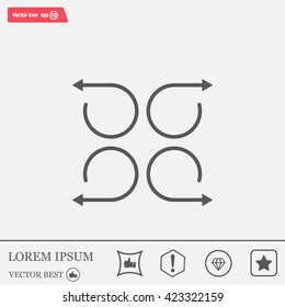 4 arrow pictogram refresh reload rotation loop sign set
