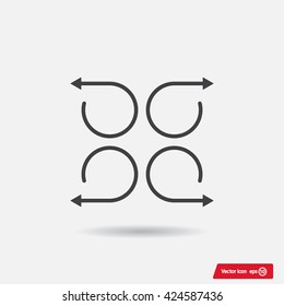 4 arrow pictogram refresh reload rotation loop sign set
