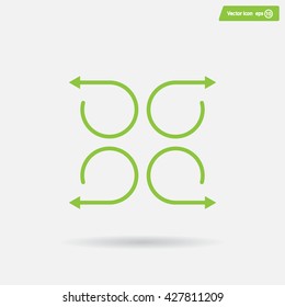 4 arrow pictogram refresh reload rotation loop sign set