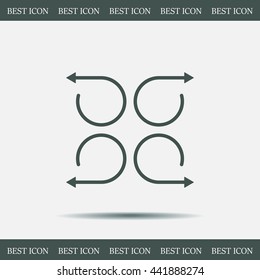 4 arrow pictogram refresh reload rotation loop sign set